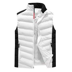 Saclerpnt Weste Herren Stehkragen Steppweste Outdoor Daunenweste Ärmellose Freizeit Sport Warm Winterjacke(Weiß,3XL) von Saclerpnt