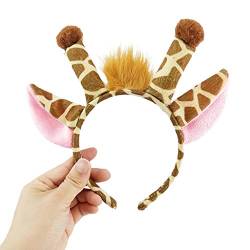 Plüsch-Giraffen-Stirnband, Giraffen, Haarreif, Cartoon-Kopfbedeckung, Mädchen, süßes Plüsch-Haarband, Giraffen, Ohr, Kopfbedeckung, Weihnachtsschablonen und Stempel von Saddgo