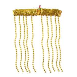 Saddgo Zartes Haarband, Cosplay, Stirnbänder für Halloween, Cosplay, Königin von Ägypten, goldene Perlen, Halloween, Kopfbedeckung, Perlenarmbänder von Saddgo