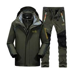 Herren-Set Aus Skijacke Und Hose, Männer Winter Warm Kapuze Mit Gürtel Hosen Ski Anzüge Set, Männliches Wasserdichtes Winddichtes Outdoor-Snowboardbekleidungsset Skifahren (Color : Dark Gray, Size : von SadiTy