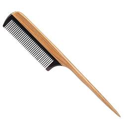 Sadkyer Hair Combs Kamm mit Holzschwanz, natürliche Zahnung – kein Kamm aus Holz mit statischen violetten Herzen, mit schwarzen Hornzähnen von Sadkyer