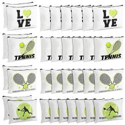Sadnyy 32 Stück Tennis-Geschenke, Tennis-Make-up-Tasche, Reißverschluss, tragbare Aufbewahrung, Kosmetikkoffer, inspirierende Kosmetiktaschen, Reisetaschen, Tenniszubehör für Frauen, Mädchen, von Sadnyy