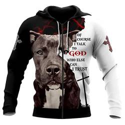 Saeohnssty Tier Pitbull Muster 3D Ganzkörper Gedruckt Herren Herbst Hoodie Unisex Casual Zip Hoodie Sweatshirt von Saeohnssty