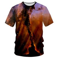 Sommer Herren T-Shirt 3D Star Galaxy Space Druck T-Shirts Für Herren Kurzarm Tops Tees T-Shirt von Saeohnssty