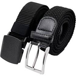 Komfortabel Elastische Geflochtener Stretch Gürtel - Stretchbelt - Stoffgürtel - Flecht mit pu Leder für Damen und Herren von Safekeepers