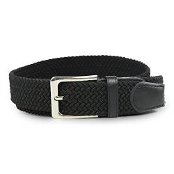 Komfortabel Elastische Geflochtener Stretch Gürtel - Stretchbelt - Stoffgürtel - Gürtel Flecht - Damen und Herren (110 B.W. = Gesamtlänge 125 Cm., Schwarz) von Safekeepers