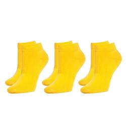 3er Pack Sneaker Socken Gelb, 43-46 von Safersox