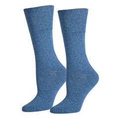 Safersox Silbersocken/Diabetikersocken für Damen und Herren mit Frottesohle, Blau meliert, Gr. 43-46 von Safersox