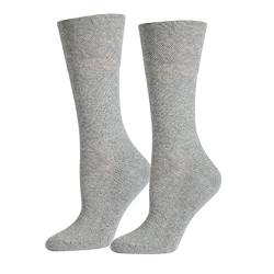 Safersox Silbersocken/Diabetikersocken für Damen und Herren mit Frottesohle, Grau meliert, Gr. 39-42 von Safersox