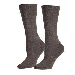 Safersox Silbersocken Diabetikersocken für Damen und Herren mit Frottesohle, 39/42, Braun Meliert von Safersox