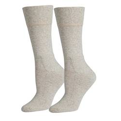 Safersox Silbersocken Diabetikersocken für Damen und Herren mit Frottesohle, 43/46, Beige Meliert von Safersox