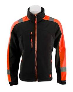 Urgent Softshell Arbeitsjacke GL-8364 wasserdicht Winddicht atmungsaktiv isoliert isolierter Reißverschluss Funktionsjacke Herren Outdoor Trekking Jacke elastisch schwarz mit orangen Elementen; (M) von Safety 1st