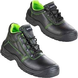 SAFETYTEX Sicherheitsschuhe S3 Stahlkappe Leder Arbeitsschuhe schwarz Schnürstiefel Halbschuhe leicht ergonomisch rutschhemmend, Halbschuh, 36 von Safetytex