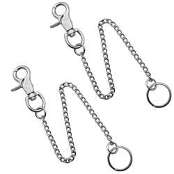 260mm Metall Brieftasche, Hosen Kette Schlüsselketten Hosenkette mit Karabinerhaken für Männer Frauen (Silber) von SagaSave