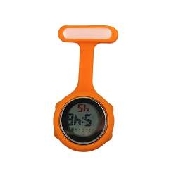 Digital Nurse Watch FOB, für Frauen Männer Multi-Funktion, Infektionskontrolldesign, Silikon-Pocket Carabiner Watch mit Pin-Clip-On-Krankenschwester Arzt Sanitäter (Orange) von SagaSave