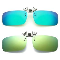 Polarisierte aufklammer ige Sonnenbrille, UV400 Sonnenbrille Polarisierte Linsen Clip, Anti-Glare Tag Myopie Nachtsicht brille, Blau Grün + Gelbgrün, L von SagaSave