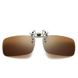 SagaSave Polarisierte Clip-On-Sonnenbrille, UV400 Sonnenbrille Polarisierte Linsen Clip, Anti-Glare Tag Myopie Nachtsicht brille, Braun, M von SagaSave