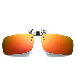 SagaSave Polarisierte Clip-On-Sonnenbrille, UV400 Sonnenbrille Polarisierte Linsen Clip, Anti-Glare Tag Myopie Nachtsicht brille, Orange, L von SagaSave