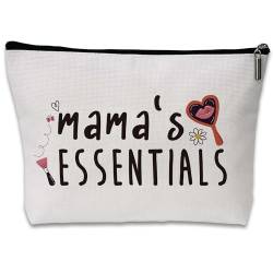 Sahjzk Mama's Essentials Make-up-Tasche, Geschenke für Mama, Geburtstag, Muttertag, Erntedankfest, Weihnachten, Geschenkideen für Mama – A06, Weiss/opulenter Garten von Sahjzk