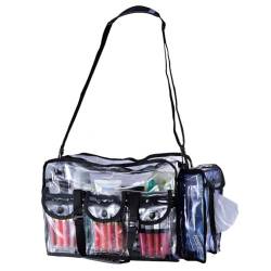 Klare Kulturbeutel Für Frauen, Große Kapazität Make-Up Taschen, Kosmetik Organizer Crossbody Tasche Für Reise Toilettenartikel Zubehör,Schwarz von SaiDuoDuo