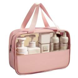 Make-Up Taschen, Reise Kosmetiktasche Mit Reißverschluss, Tragbare Make-Up Organizer wasserdichte Kulturbeutel Für Frauen,Rosa von SaiDuoDuo