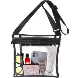 Reise Kulturbeutel Für Frauen Und Männer, Clear Crossbody Bag Cosmetic Organizer Tasche Für Reise Toilettenartikel Zubehör,Schwarz von SaiDuoDuo