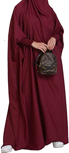 Saibit Damen Kleid Muslimisches Einteiliges Gebetskleid für Damen Abaya Kleid Islamischer Naher Osten Dubai Türkei Maxi Abaya Kaftan mit Hijab Kleid in voller Länge von Saibit
