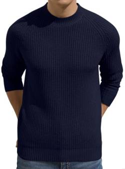 Sailwind Herren Pullover Rundhalsausschnitt Strickpullover Mit Langen Ärmeln Slim Fit Warmer Leichter Pullover Für Winter Und Herbst (Marineblau, L) von Sailwind