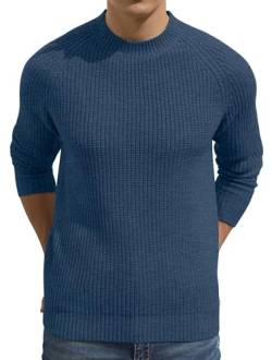 Sailwind Herren Pullover Rundhalsausschnitt Strickpullover Mit Langen Ärmeln Slim Fit Warmer Leichter Pullover Für Winter Und Herbst (VG Blau, 2XL) von Sailwind