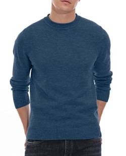 Sailwind Herren Pullover Tops Leicht Gestrickt Langarm Bequem Und Weich Warm Strickwaren Pullover Für Winter Und Herbst (VG Blau, 2XL) von Sailwind