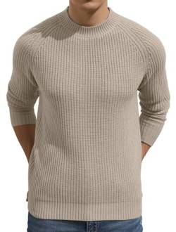 Sailwind Herren Pullover Tops Strick Rundhalsausschnitt Pullover Weich Warm Strickwaren Basic Pullover Mit Langen Ärmeln (Khaki, 2XL) von Sailwind