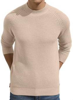 Sailwind Pullover Für Herren Rundhalsausschnitt Vintage Schlank Wolle Strickwaren Für Männer Classic Warm Pullover (Beige, 2XL) von Sailwind