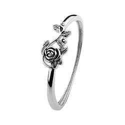 Saingace Rose Modern Retro Ein Persönlichkeitsring minimalistisch um Persönlichkeitsringe zu stylen Vintage Thai Silber Rosenring (A, 10) von Saingace