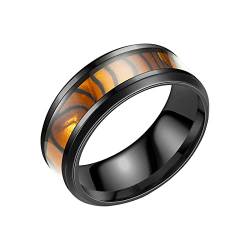 Saingace Titanring für Herren beliebter exquisiter Ring einfacher Modeschmuck beliebte Accessoires Herrenring aus Titanstahl (Gelb, 11) von Saingace