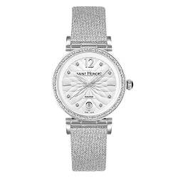 Saint-Honoré Schweizer Quarzuhr für Damen Saphirglas Edelstahlarmband silber Armbanduhr Made in Switzerland 7520121AFDN2 von Saint Honoré