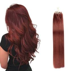 Saisifen Mikroschleife HaarverläNgerungen 33# Kupfer Rot Glattes Menschliches Haar 50 SträNge 1g/SträHnen Mikroverbindung HaarverläNgerung 16 Zoll(41cm) von Saisifen