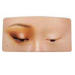 The Perfect Aid to Practicing Makeup, 3D-Silikongesicht für Make-up-Übungen Makeup Practice Board Silikon Bionic Skin Makeup Augenlider für Lash Practice Face Eyes Makeup Mannequin von Saitedudu