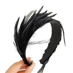 Vintage-Fascinator-Stirnband, exquisite Federn für Teeparty, Hochzeit, Kostüm, Haarreif, Damen-Kopfbedeckung für Beerdigung/Hochzeit, Haarbänder für Frauen von Saiyana