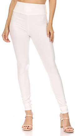 Sakkas 1436 Matte Liquid Stretch-Leggings mit hoher Taille Off White - M von Sakkas