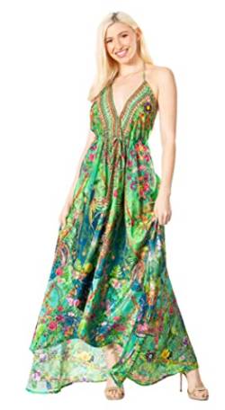 Sakkas 2021 - Lizi 2 Damen Maxi High-Low Halfter Taschentuchkleid Beach Party Vacation - 525 - OS von Sakkas