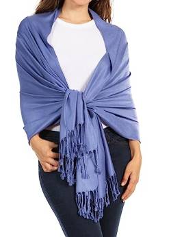 Sakkas 78 "x 28" Eco-Friendly Bamboo Rayon weiche Fest Pashmina Schal/Wrap/Stola - Stahlblau von Sakkas