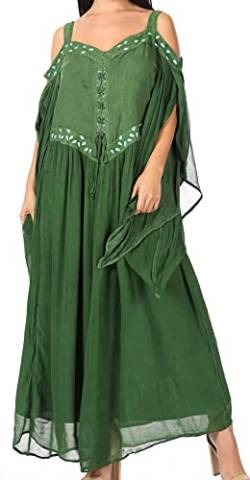 Sakkas ADL20327 - Roisin Mittelalterliches Keltisches Renaissance-Kostümkleid für Damen - Grün - S/M von Sakkas