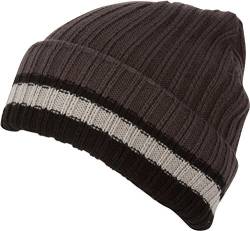 Sakkas CADK1521 - Nixon Unisex Ribbed Stripe Beanie Cap - 2-Charcoal - OS von Sakkas