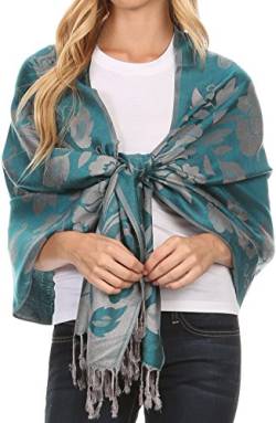 Sakkas CHS158 - Tawny Reversible Schmetterling Pashmina/Schal/Wrap/Stole - Grün - OS von Sakkas