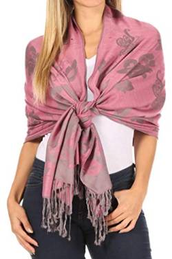 Sakkas CHS158 Tawny umkehrbar leichte Schmetterlings Pashmina/Schal/Wrap/Stole - rosa - One Size Regular von Sakkas