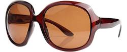 Sakkas GA4565 Retro Oversized Frame Fashion Sonnenbrille - Brown Polarized -Brown Linse von Sakkas