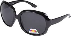 Sakkas Retro Vintage Oversized Frame Fashion Sunglasses - blackpolarized von Sakkas