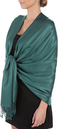 Sakkas Seidig Weich Pashmina Fühlen Schal/Stola - Teal von Sakkas