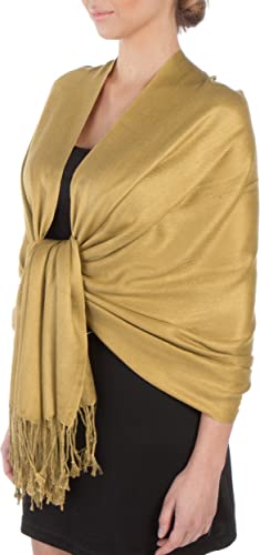 Sakkas Silky Feste weiche Pashmina Schal Wrap Stole - Goldenrod von Sakkas