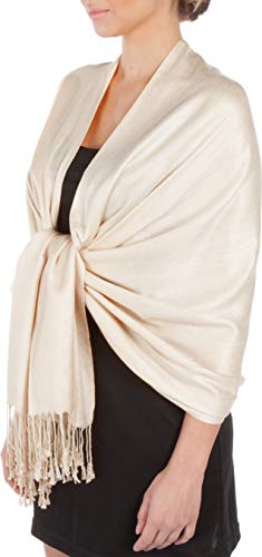 Sakkas Silky Feste weiche Pashmina Schal Wrap Stole - Moonlight Grey von Sakkas